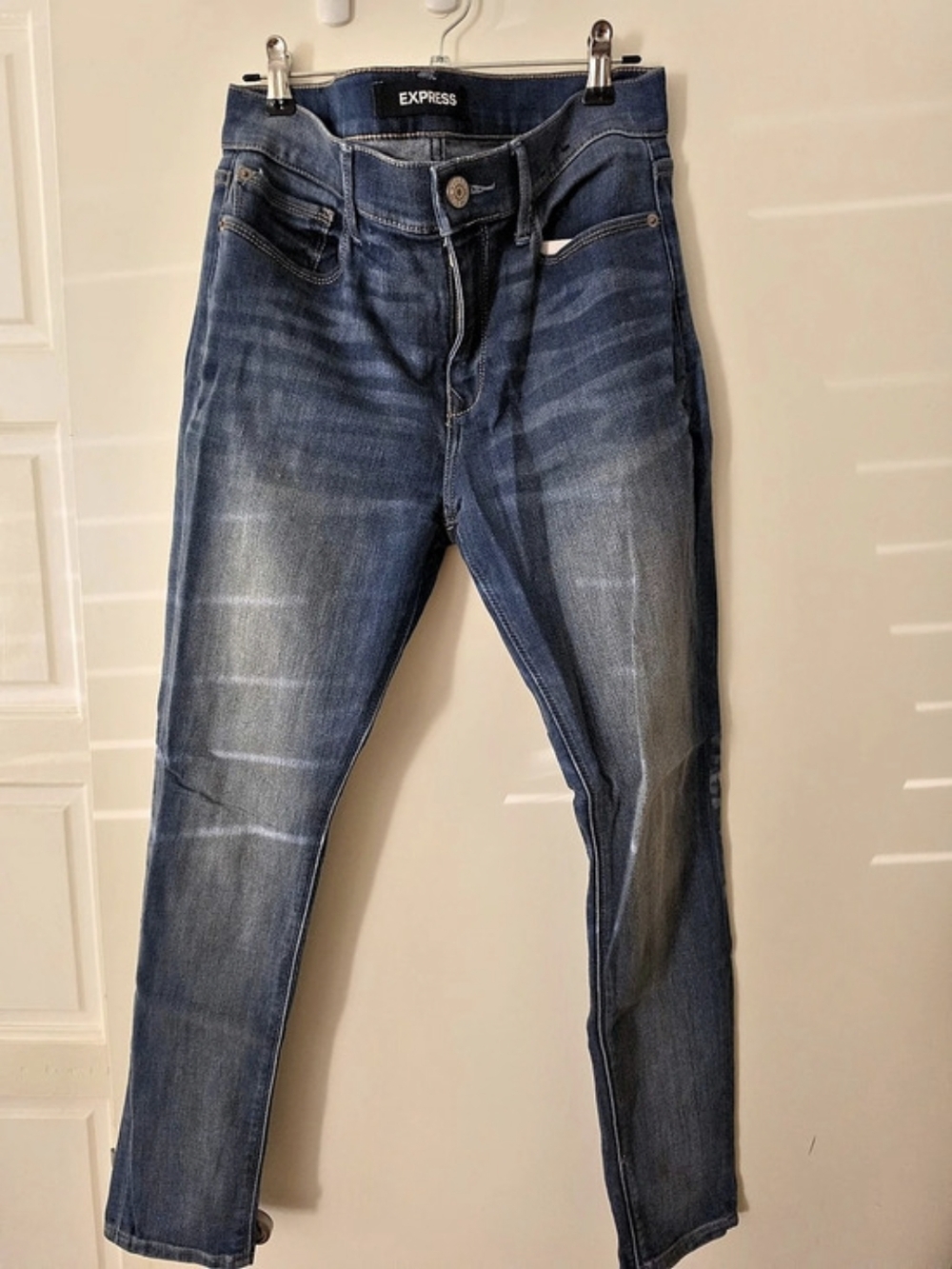 Express Mid Rise Legging Jeans Skinny Blue Waist 8S/8C